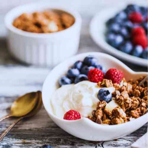 vegan granola yogurt bowl