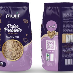 Paleo Probiotic Gluten free private label granola made for Plum Foods